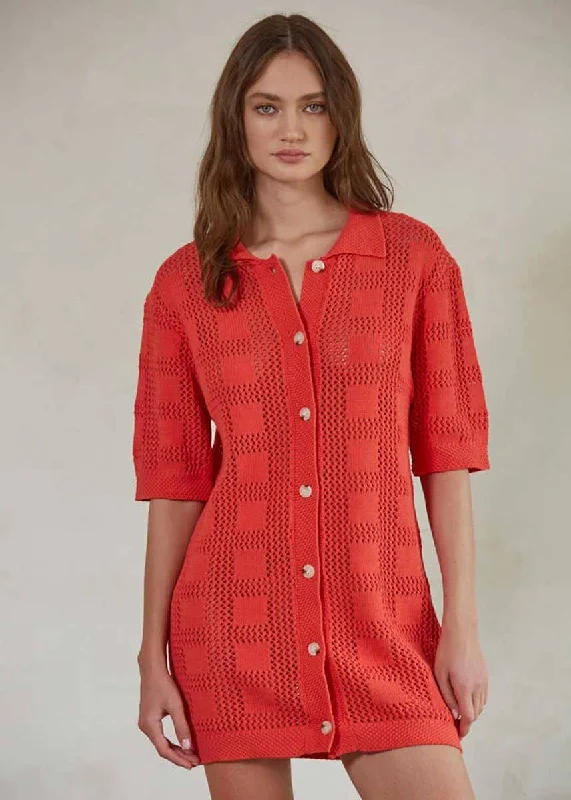 Unbeatable Prices Kennedy Button-Down Sweater Dress - Red