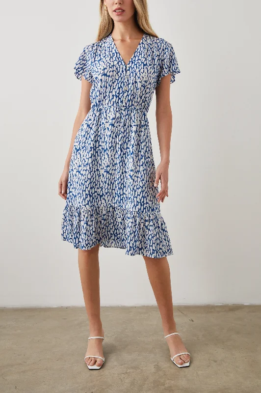 Super Sale KIKI DRESS - COBALT STATIC LEOPARD