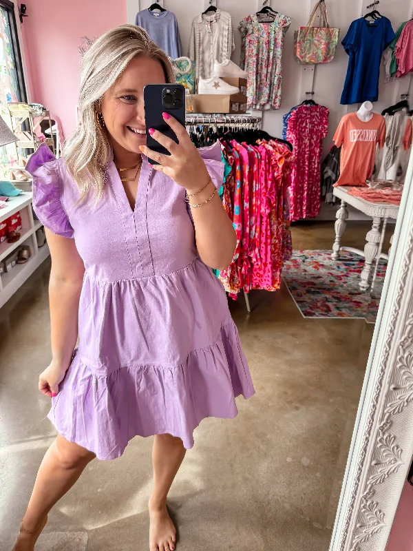 New Deals Lavender Mini Dress