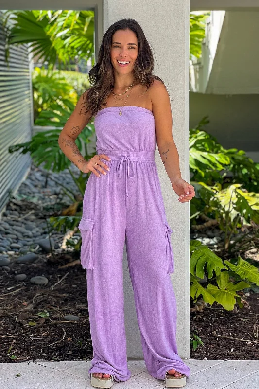 Steals and Deals Lavender Strapless Jumpsuit