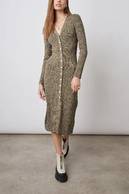 Savings Galore LORRAINE DRESS - GOLD LUREX