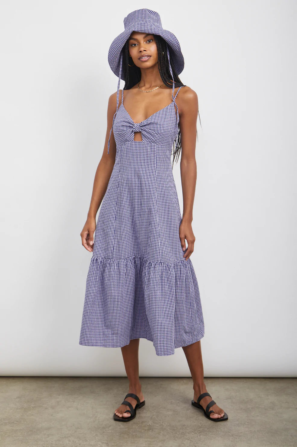 Fantastic Deals MAEVE DRESS - NAVY LILAC GINGHAM