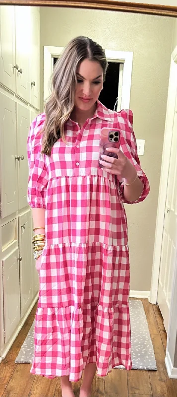 Super Sale check on someone magenta dress