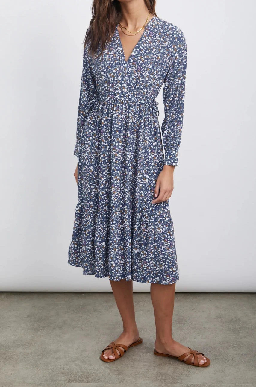 Instant Discount MAPLE DRESS - BLUE DITSY FLORAL