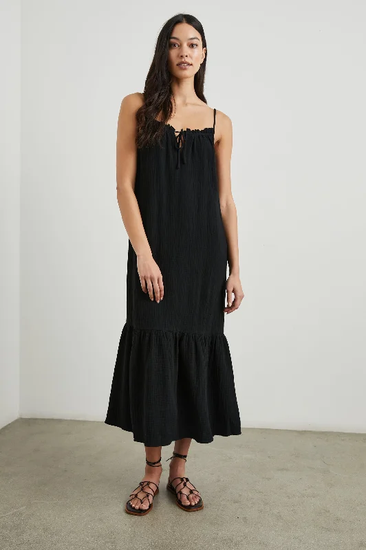 Lowest Price MARSEILLE DRESS - BLACK GAUZE