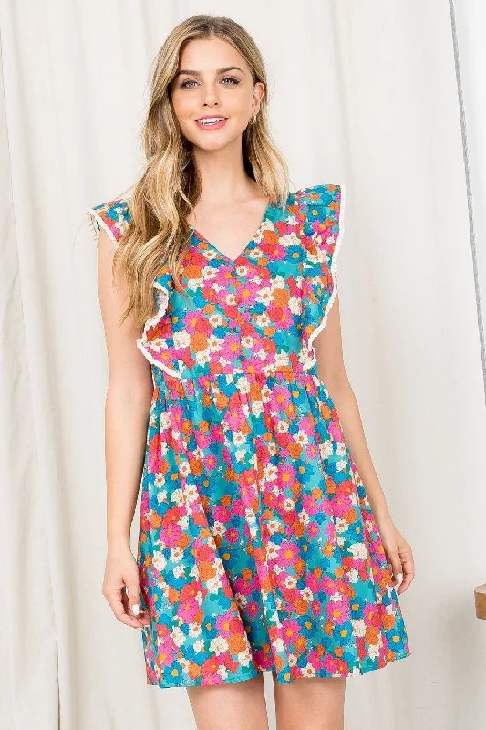 Sale Event Midsummer Night Floral Dress-THML