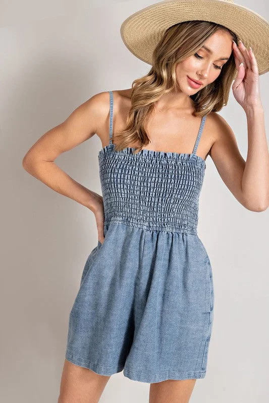 Exclusive Online Offer Mineral Washed Chambray Romper