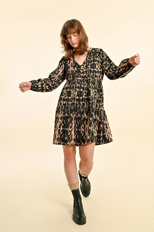 Fantastic Offers Mixed Black & Neutral Abstract Dress
