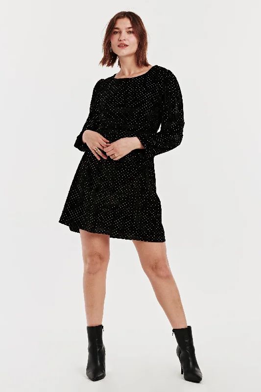 Clearance Items MONROE A-LINE DRESS BLACK VELVET