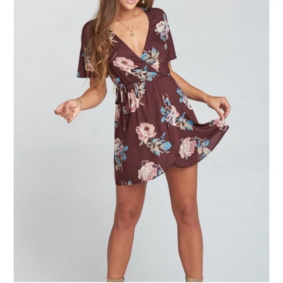 Super Deal Mumu Andrea Wrap Chocolate Rose Dress