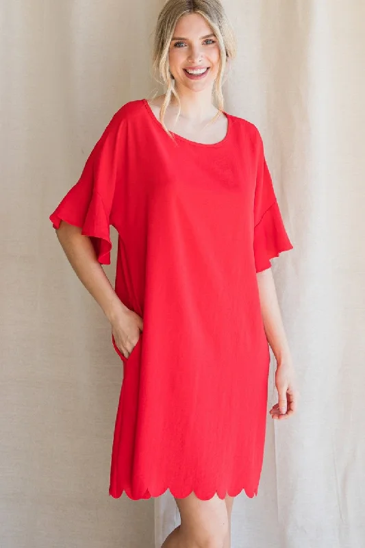 Special Price Party of One Scallop Hem Dress