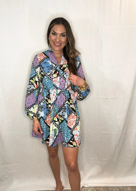 Super Bargain Playing Through Multiprint Dress