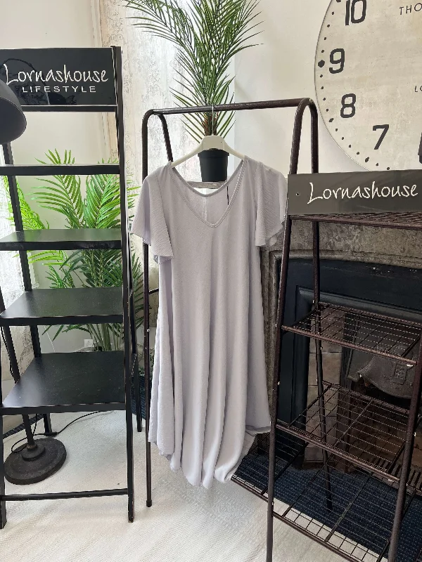 Deal Alert Sally Fluted Sleeve Sun Dress