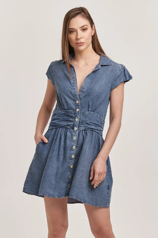 Price Blitz SAWYER BUTTON DOWN DRESS INDEPENDENCE BLUE TENCEL
