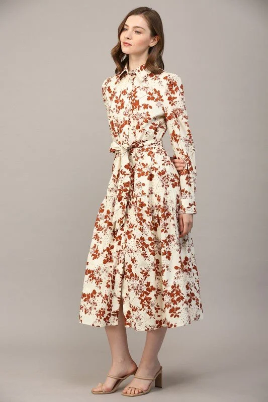 Huge Discounts Sienna Floral Button Front Midi Dress