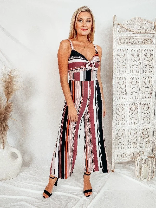 Super Sale Social Stripe Status Jumpsuit