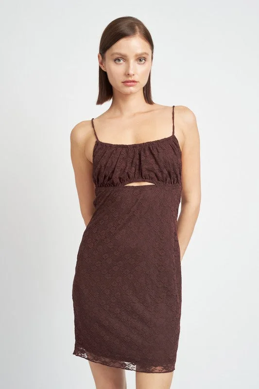Super Sale SPAGHETTI STRAP RUCHED BUST MINI DRESS