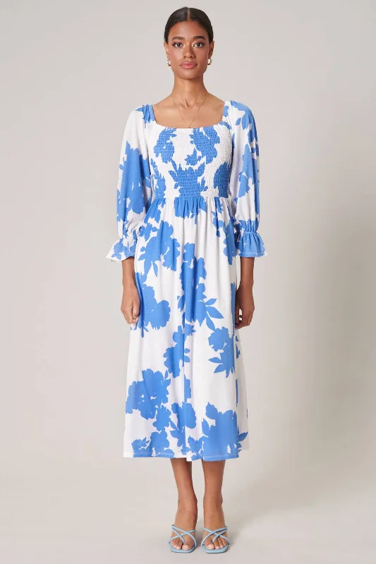Super Sale Calypso Floral Denni Smocked Midi Dress