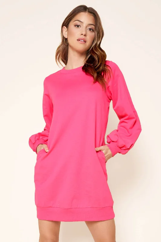 Midnight Sale Deanna Balloon Sleeve Sweatshirt Mini Dress