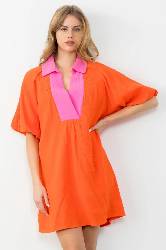 Lowest Price Take it Easy Colorblock Dress-THML