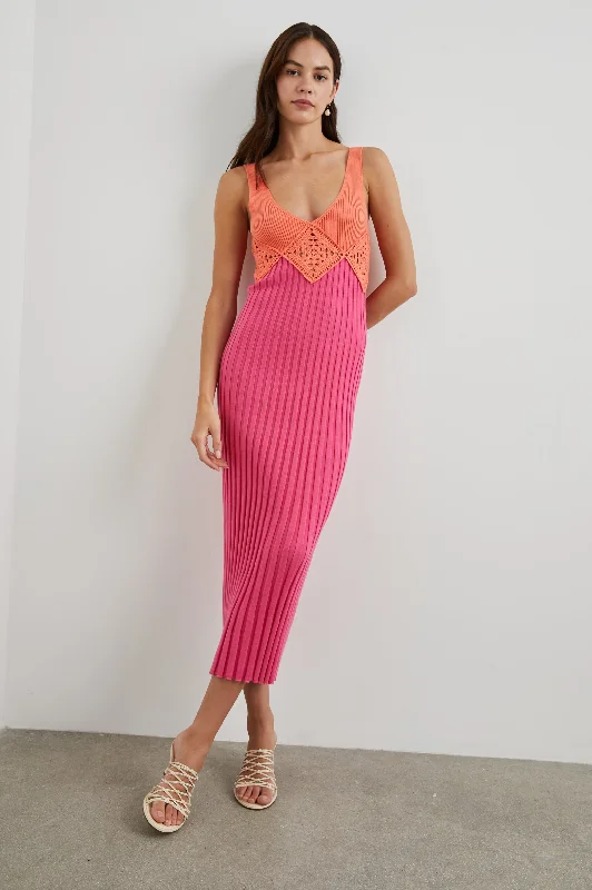 Act Now TARYN DRESS - PAPAYA COLORBLOCK