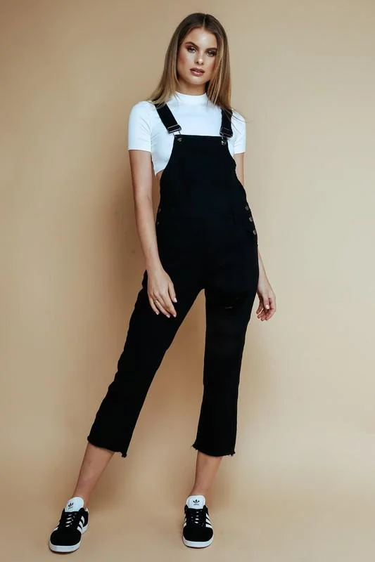 Must-Have Deals Austin Black Distressed Overalls